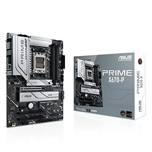 ASUS PRIME X670-P Gaming Mainboard Sockel AMD AM5 (Ryzen 7000, ATX, PCIe 5.0, 3x M.2, DDR5-Speicher, USB 3.2 Gen 2x2 Typ-C, Aura Sync RGB-Beleuchtung)-1