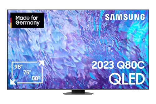 Samsung QLED 4K Q80C 98 Zoll Fernseher (GQ98Q80CATXZG, Deutsches Modell), Smart-TV, Direct Full Array, Neural Quantum Prozessor 4K, Real Depth Enhancer [2023]-1