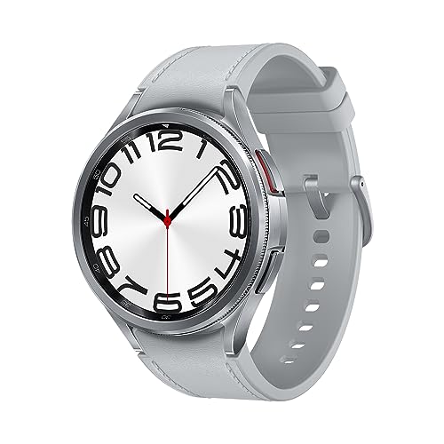 Samsung Galaxy Watch6 Classic Smartwatch, Gesundheitsfunktionen, Fitness Tracker, Schnell ladender Akku, Bluetooth, 47 mm, Silber, Inkl. 36 Monate Herstellergarantie [Exklusiv bei Amazon]-1