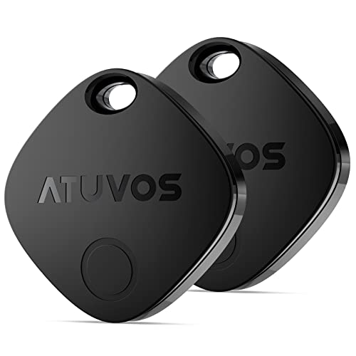 ATUVOS Schlüsselfinder KeyFinder 2 Pack, Smart Tracker Tag Kompatibel mit Apple Wo ist? APP (iOS NUR), Bluetooth Key Finder für Gepäck/Koffer/Geldbörsen/Taschen, IP67 Wasserdicht, Austauschbarer Akku-1