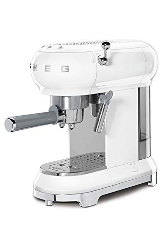 SMEG ECF01WHEU Kaffeevollautomat, Das Thermoblock-Heizungssystem Espresso-Kaffeemaschine ermöglicht einen schnellen Start und eine präzise Temperaturkontrolle für das Aufbrühen von Kaffee, Weiß-1