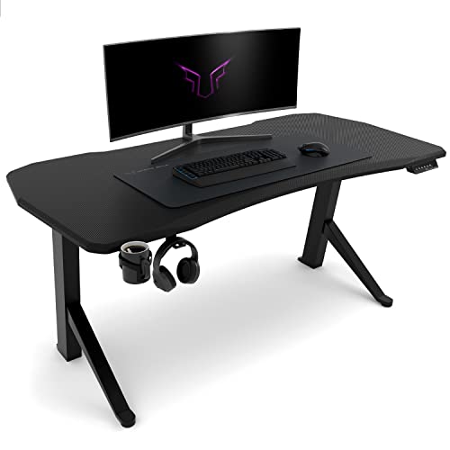 Ultimate Setup® Gaming Tisch höhenverstellbar elektrisch schwarz, Gamer Tisch, Gaming Schreibtisch, Gaming Desk, Gaming Tisch 180x80 cm, Gaming Room-1