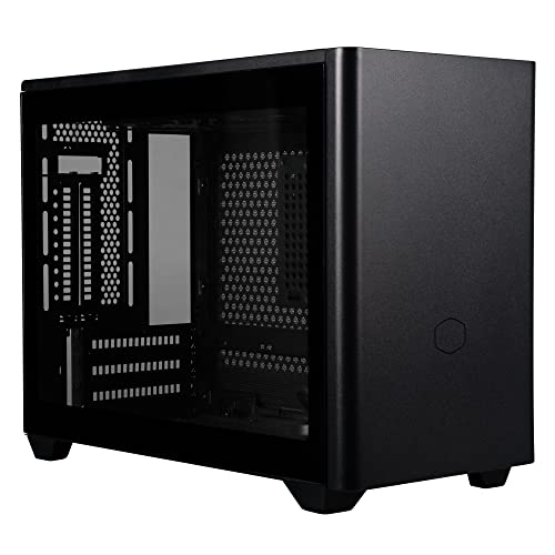Cooler Master MasterBox NR200P Mini-ITX-PC-Gehäuse - Seitenwand aus gehärtetem Glas, gute Kühloptionen, vertikales GPU-Display, werkzeuglose 360-Grad-Zugänglichkeit - schwarz-1