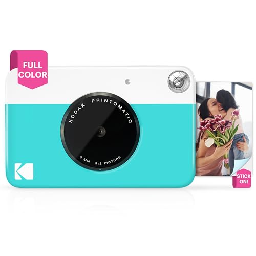 Kodak PRINTOMATIC Digitale Sofortbildkamera, Vollfarbdrucke auf Zink 2"x3"-Fotopapier mit Sticky-Back-Funktion - Drucken Sie Memories Sofort (Blau)-1
