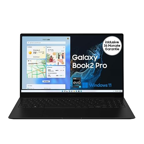 Samsung Galaxy Book2 Pro 360 39,62 cm (15,6 Zoll) Notebook (Intel Core Prozessor i7, 16 GB RAM, 512 GB SSD, Windows 11 Home) inklusive 36 Monate Garantie [Exclusiv bei Amazon], Graphite-1